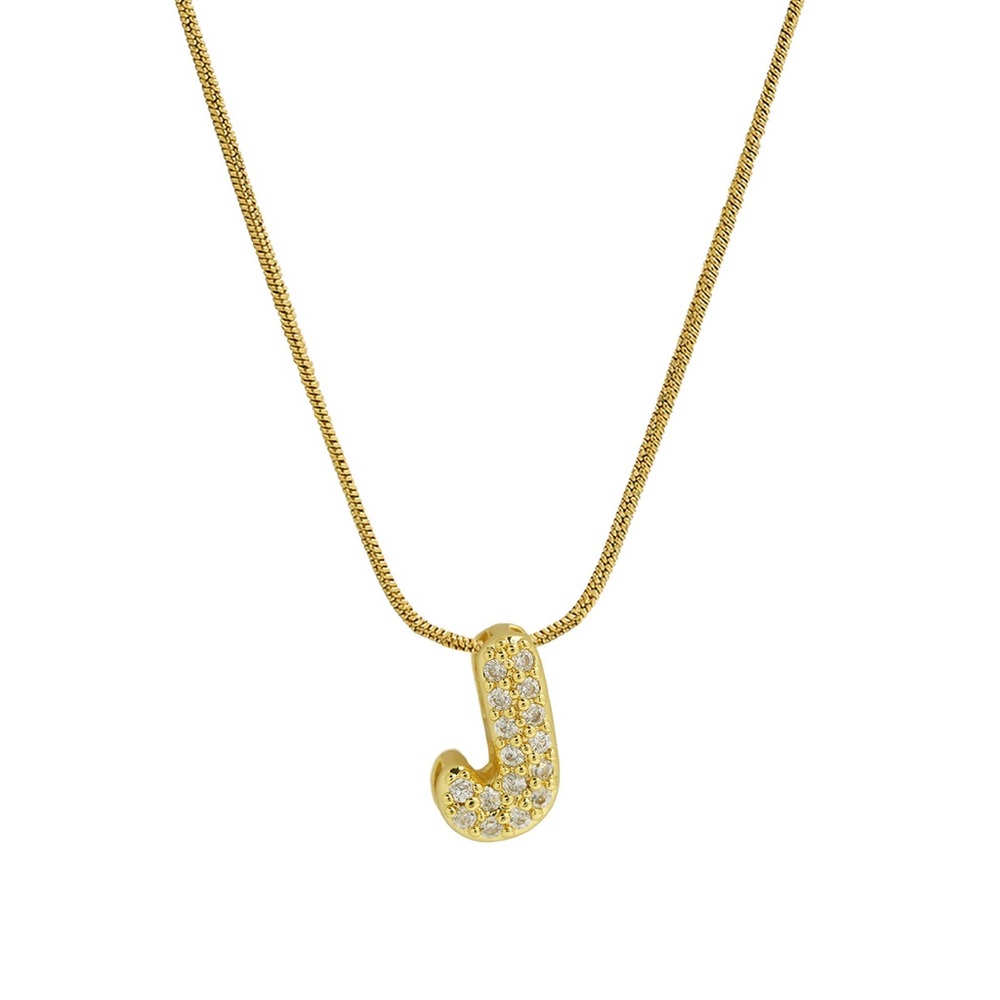 Gold Initial 'J' Pendant Necklace